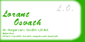 lorant osvath business card