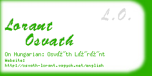 lorant osvath business card